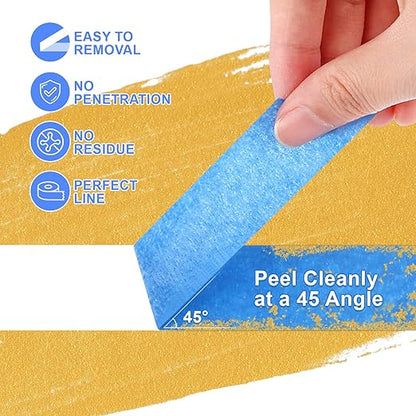NEOACT 16 Rolls Painters Tape 2 Inch Wide,Multi-Surface No Residue Blue Masking Tape for Walls Painting,Packing,Labeling,DIY Crafts,2 Inch x 55 Yards(880 Yards Total)