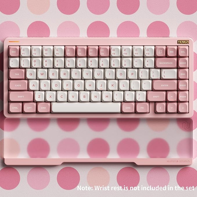 nuphy Halo75 V2 Mechancial Gaming Kyeboard,75% Wireless Hot Swappable Bluetooth Keyboard,83 Kyes RGB Backlit Keyboard,Support Bluetooth/2.4GHz/USB-C-Pink Silent Red Clear-Top Switch