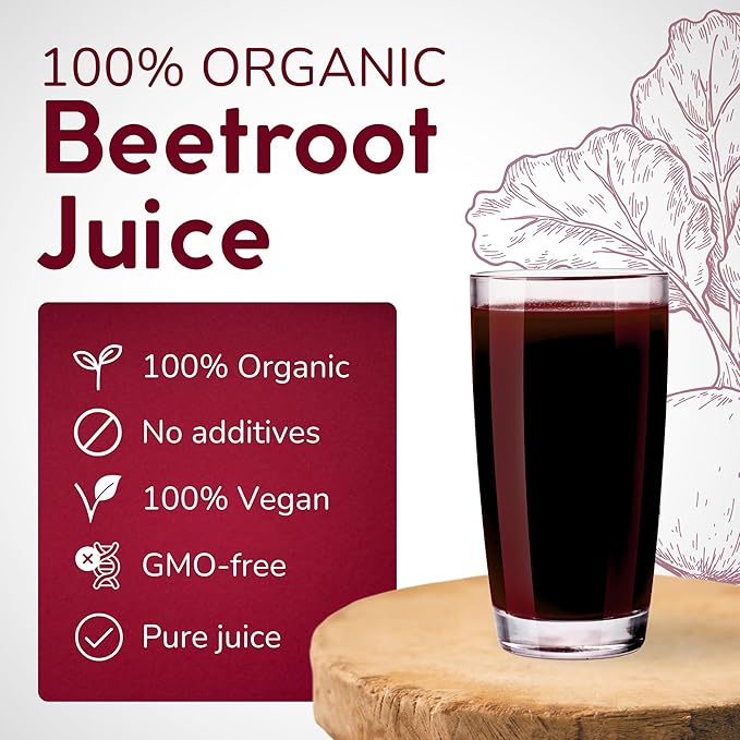 Organic Beetroot Juice Box 101.4 Fl Oz | Pure Beet Juice, Not From Concentrate | Organic, Vegan, Non-GMO | No Added Sugar, Easy-Pour Tap Packaging