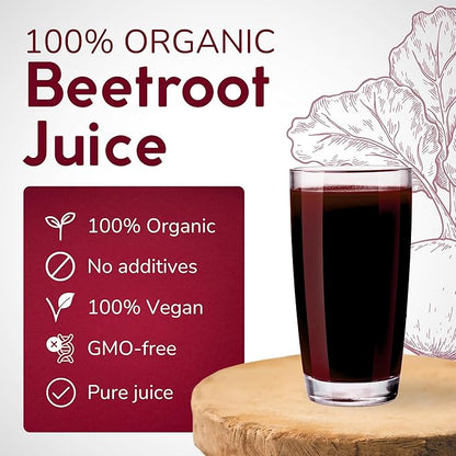 Organic Beetroot Juice Box 101.4 Fl Oz | Pure Beet Juice, Not From Concentrate | Organic, Vegan, Non-GMO | No Added Sugar, Easy-Pour Tap Packaging