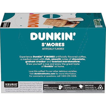 Dunkin’ Medium Roast S’mores Flavored Coffee, 60 Keurig K-Cup Pods