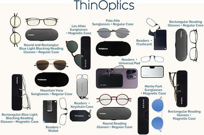 ThinOptics Keychain Case and Readers Rectangular Reading Glasses