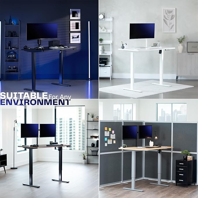 VIVO Large Electric 83 x 30 in Standing Desk, Memory Height Adjustment, 1B Series, Rustic Vintage Brown Top Black Frame, DESK-KIT-1B8N