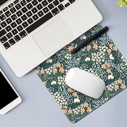 Square Mouse Pad with Stitched Edge, Premium Mousepad Washable Cloth. Computer Mouse Pad with Non-Slip Rubber Base, Mouse Pads for Computers Laptop Mouse 9.25x7.75x0.12 inch-Vintage Garden-2 Pack