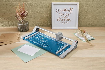 Dahle 507 Personal Rotary Trimmer, 12" Cut Length, 7 Sheet Capacity, Self-Sharpening, Automatic Clamp, German Engineered Paper Cutter