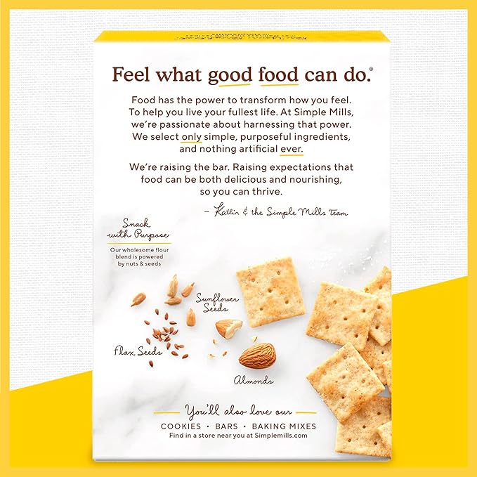 Simple Mills Almond Flour Crackers, Fine Ground Sea Salt, 4.25 Oz (Pack of 2)