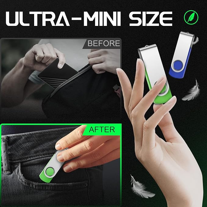 FEBNISCTE 50 Pack 16G Flash Drive - Customized Your Logo USB 2.0 Thumb Drive Memory Stick - 50 PCS