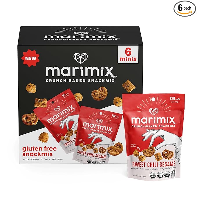 Marimix Snack Mix | Sweet Chili Sesame | Crunch Baked Sweet & Salty Savory Plant Based Naturally Gluten Free Whole Grain Fiber Charcuterie Pretzel Trail Party Mix | No Artificial Ingredients