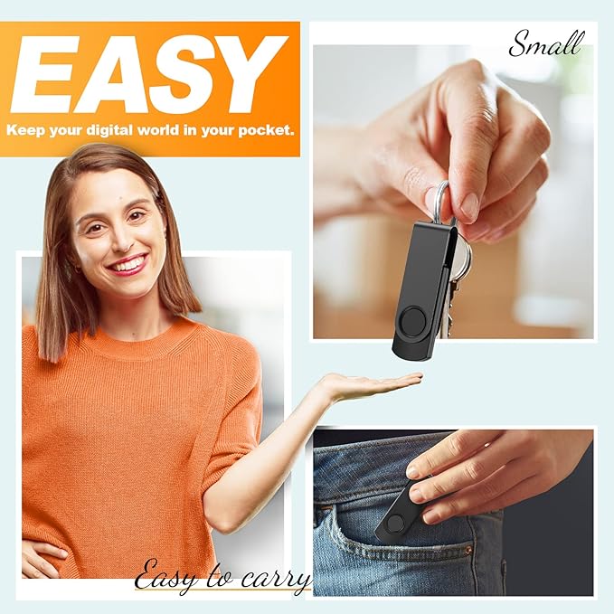 Kepmem Flash Drive 32GB USB 2.0 Thumb Drive 10 Pack 32 GB Memory Stick Portable Black Pendrive Metal Zip Drive Swivel Jump Drive with 10pcs Lanyards for School, Company, Office