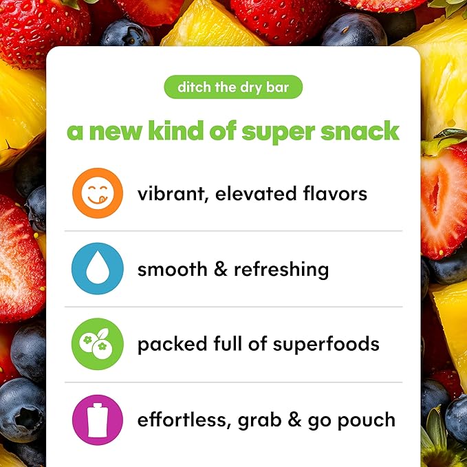Noka Superfood Smoothie Pouches Variety Pack – Organic Fruit Blends with Plant Protein & Prebiotic Fiber, Wholesome Vegan Snack, 4.22 oz (12 Count)