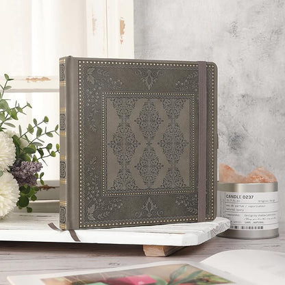 TIEFOSSI Dotted Journal Notebook, Dot Grid Notebook for Women Men, Hardcover PU Leather Journal, 160 GSM Thick Paper, 160 Numbered Pages with Gold Edges, 8 x 8 Square Diary