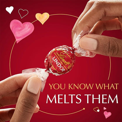 Lindt LINDOR Valentine's Milk Chocolate Candy Truffles Friend Heart, Milk Chocolate Candy with Milk Truffle Filling, 3 oz.