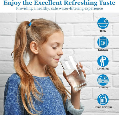 20 Micron Water Filter 10" x 2.5", 10-inch Whole House Sediment Pre-Filters for Well & Tap water, Replacement Cartridge for FXWPC, EQ-PFC35, ECP5-10, S1, 3WH-STDPL-F02, SPC-25-1005, 6-Pack
