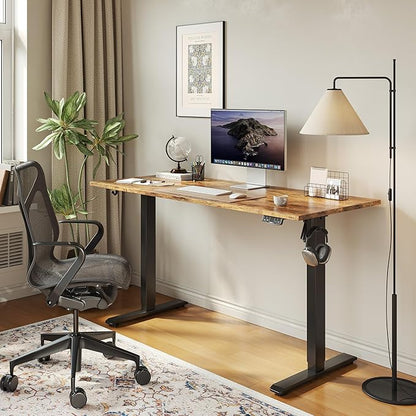 Agilestic Electric Standing Desk 40 x 24 Inches, Height Adjustable Desk, Sit Stand up for Work Office Home, Ergonomic Rising Computer Table with Memory Preset, Rustic Brown