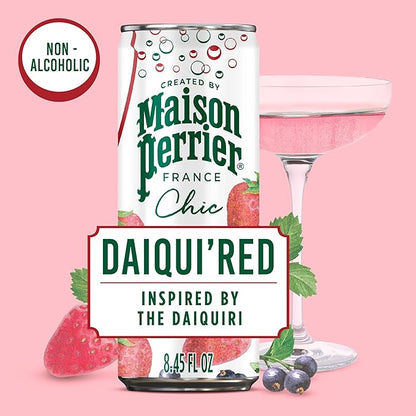 Maison Perrier Chic Daiqui’Red Strawberry and Red Fruits Flavored Sparkling Beverage, Low Calorie, Mocktail, 24-Pack
