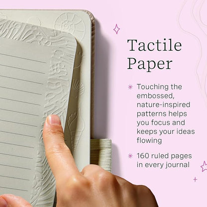 Lifelines Sensory Journal, 3-Pack Shake It Up Bundle - Fidget Ruled Notebook Journal with Interactive Tactile Cover & Embossed Patterns - 160 Page, Soft Cover Book Writing Journal