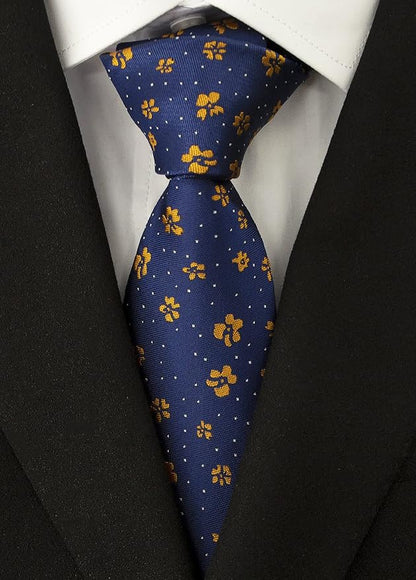 Adulove Men's Necktie Classic Silk Tie Woven Jacquard Neck Ties 6 PCS