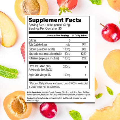 310 Nutrition Electrolyte Lemonade Powder No Sugar - Cherry Lime Water Flavoring Packets - Hydration & Energy Drink Mix - Low Calorie Water Enhancer - 30 Singles - Made in The USA