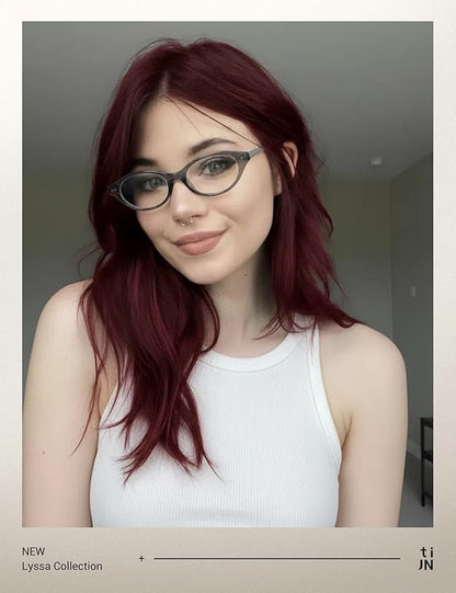 TIJN Olisa Blue Light Blocking Glasses for Women Men,Oval Glasses Frame Bluelight Glasses for Gaming/Computer/Screen