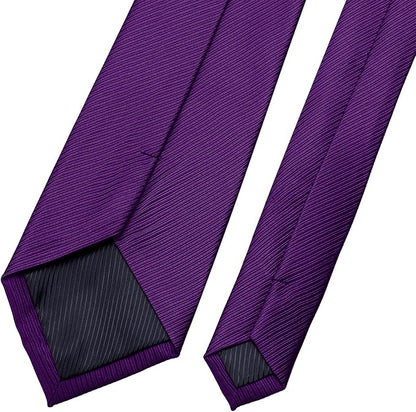 KOOELLE Men's Ties Solid Pure Color Plain Neckties Formal Black Ties For Men