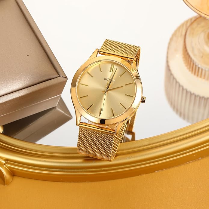 BUREI Men Watches Fashion Analog Stainless Steel Quartz Waterproof Watches,Gift for Men.