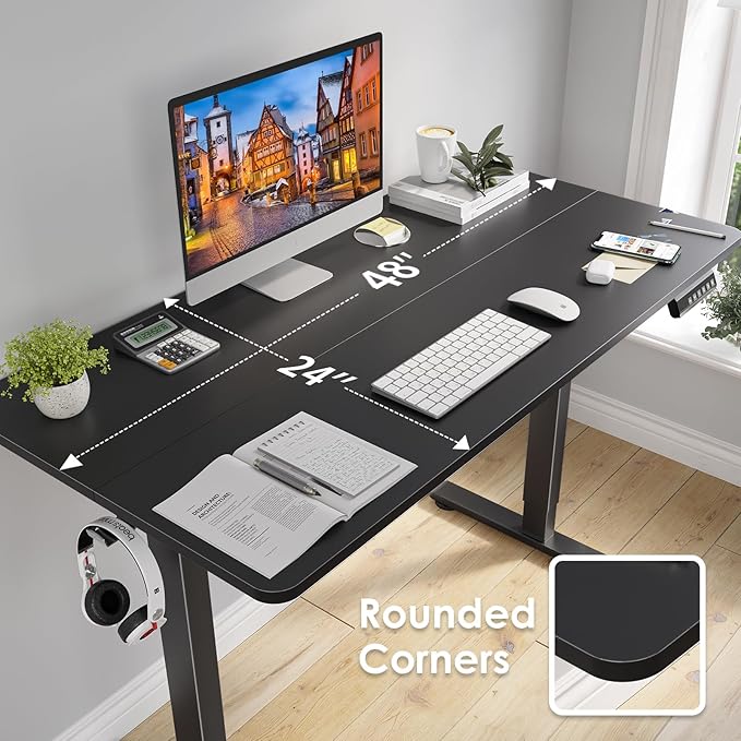 STARY Electric Standing Desk Adjustable Height Sit Stand Home Office Desk with Splice Board