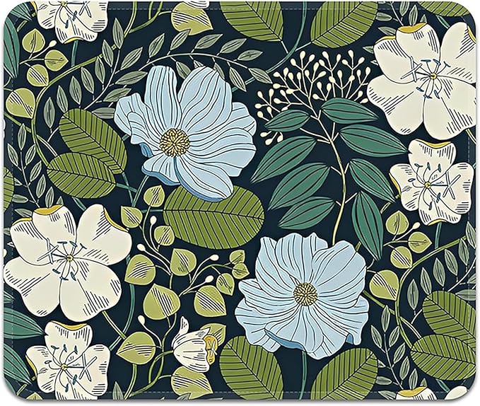 Square Mouse Pad with Stitched Edge, Premium Mousepad Washable Cloth. Computer Mouse Pad with Non-Slip Rubber Base, Mouse Pads for Computers Laptop Mouse 9.25x7.75x0.12 inch-Flower4