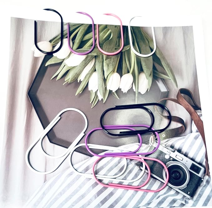 Big Paper Clips, 50pcs of Durable and Rustproof Coated 2 Inch Large Paper Clips Great for Office Supplies Wedding Invitation Card Bookmarks(White)