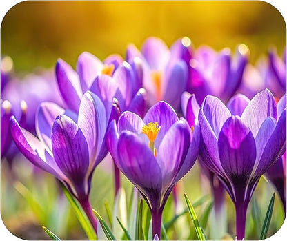 Floral Pattern Flower Mouse Pad Mat Mousepad for Desk Computer Laptop PC Gaming Home or Office Gift for Her Flowers (Purple Tulips MP101)