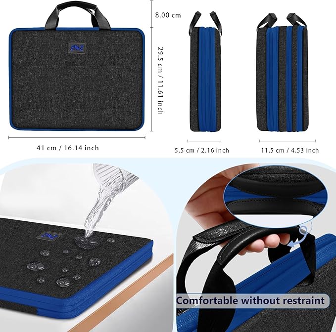 ZINZ Laptop Case 15 15.6 16 inch Sleeve, Expandable Computer Hand Bag with Multi-pockets Compatible with MacBook Pro 16 inch M4/M3/M2/M1, MacBook Air/Pro 15 inch and 15-16 inch Notebooks，B01BL01