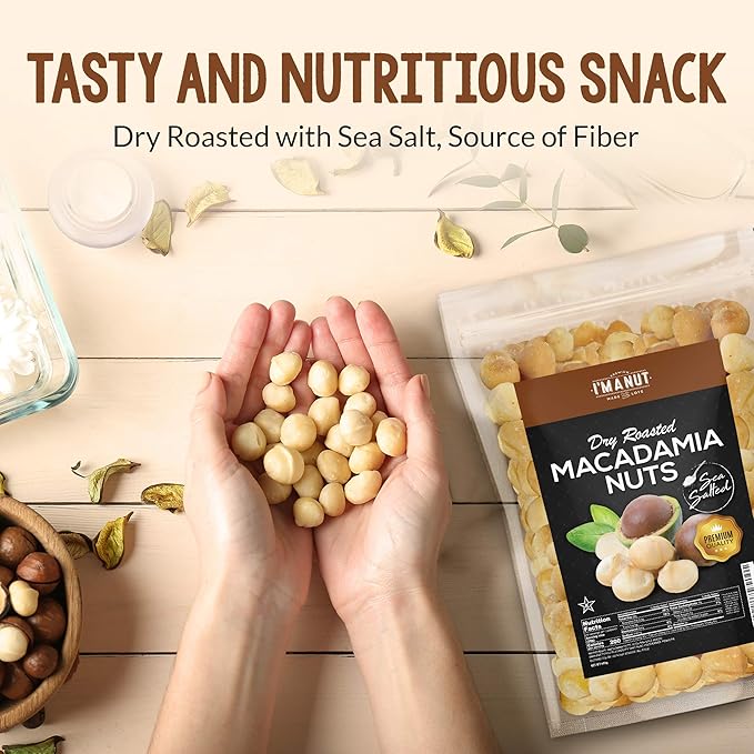 Oven Roasted Macadamia Nuts with Sea Salt- 48 oz (3 lb) Batch Tested Peanut & Gluten Free | No Oil | No PPO | Fancy Whole | Made from Natural Macadamia Nuts