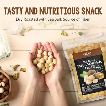 Oven Roasted Macadamia Nuts with Sea Salt- 48 oz (3 lb) Batch Tested Peanut & Gluten Free | No Oil | No PPO | Fancy Whole | Made from Natural Macadamia Nuts
