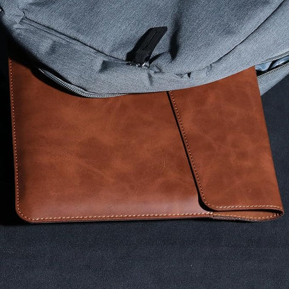 Leather Laptop Sleeve 13 Inch Compatible with MacBook Air M4 M3 M2 M1 2025-2018＆MacBook Pro M2 M1 2025-2016,Wear-Resistant and Scratch-Resistant Protective Case Cover,Brown