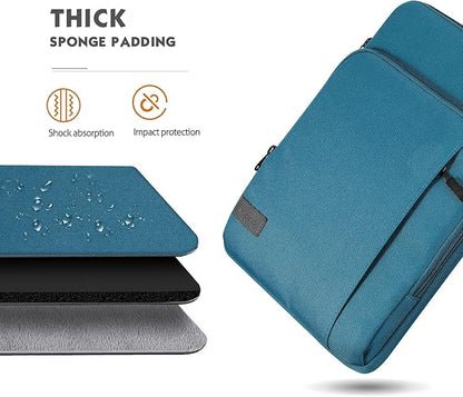 MoKo Laptop Sleeve Bag for 13.3-14 Inch, Notebook Carrying Case with Pocket Fits New MacBook Pro M3/M2 14" /13" M2/M1 Pro/M1 Max 14.2 2023-2021/Air 13.6" M2 2022, Surface Pro 9/8 13", Peacock Blue
