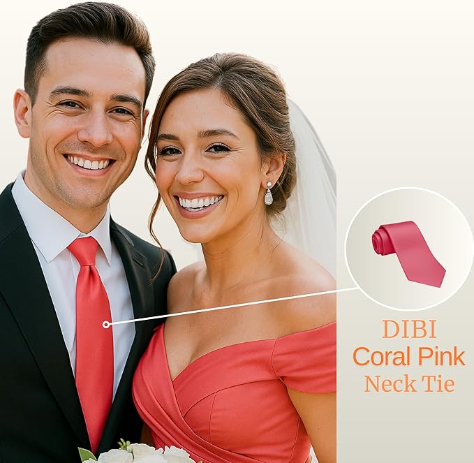 Dibi Solid Color Ties for Men, Formal Mens Ties, Neck Tie, Classic Tie for Boys Women Teens, Wedding Business Costume Necktie