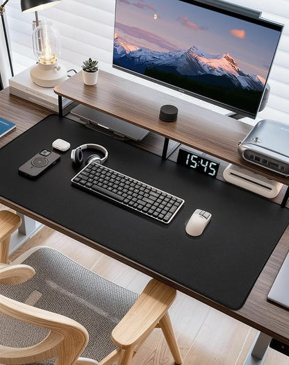 Waterproof Large Gaming Mouse Pad with Durable Stitched Edges, Non-Slip Rubber Base, Grainy Jacquard Mouse Mat Desk Pad for Home Office Gaming, 27.6"x11.8"x0.12", Matte Black