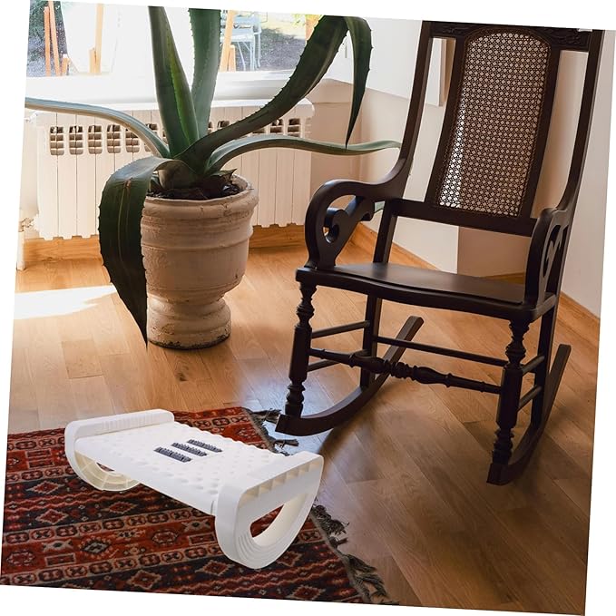 Anti-Slip Office Foot Rest Under Desk Raised Footstool with Rocking Motion Stable Non-deformable Footrest for Work and Home Space-Saving Foot Support Stool in White