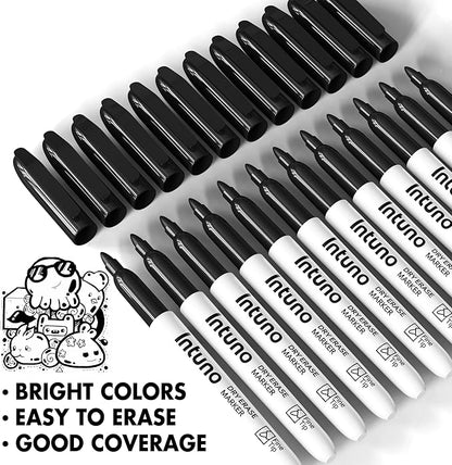Dry Erase Markers, 108 Count Black, Fine tip, Low-Odor, Perfect for Office, Teaching, Meeting, Presentation, Classroom, Home
