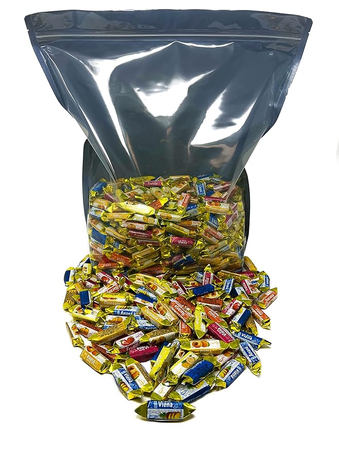 Holiday Fruity Hard Candy Filled With Real Fruit Pulp - 10 lbs - Peach, Strawberry, Pineapple, Orange and Lemon Flavored Bon Bons Filled with Real Fruit Pulp - Bulk American Vintage Candy Assortment - Individually Wrapped, 160 oz.