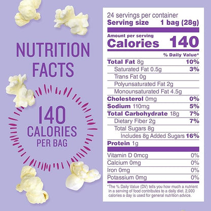 Angie's BOOMCHICKAPOP Sweet & Salty Kettle Corn Popcorn, 1 oz. Individual Bag (Pack of 24)