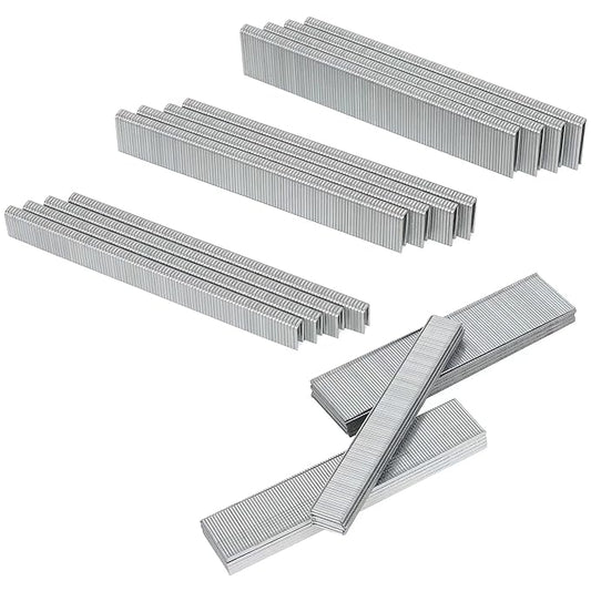 HW HAMWOO 18 Gauge 1/4" Narrow Crown Staples and Brad Nails,Galvanized Nail Assorted, Suitable for Most Brand of 18 GA Pneumatic and Electric Brad Nailer(1/2",3/4",1"& 5/8",1",1-1/4":4200Pcs)