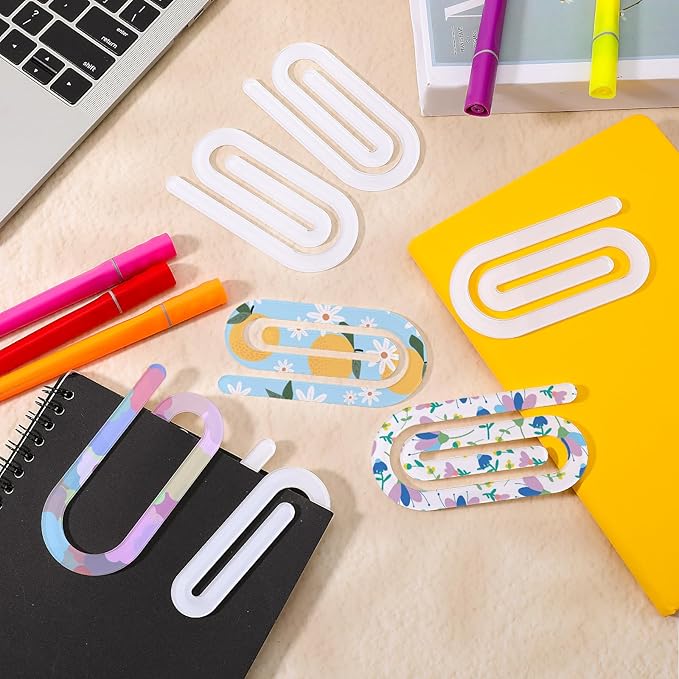 36 Pcs Sublimation Blanks Acrylic Paper Clips, 4" x 2" Jumbo Sublimation Paperclips Blanks Large Personalized Paper Clips for Heat Transfer Crafts Bookmarks Office Gifts DIY Supplies