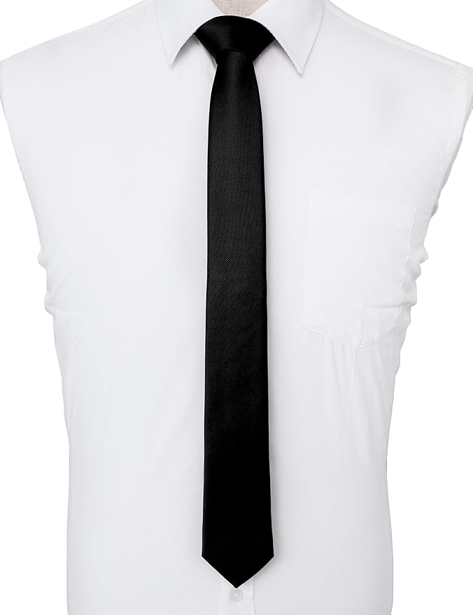 RBOCOTT 2.4" Solid Color Skinny Tie for Men Slim Necktie(6cm)