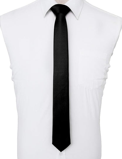 RBOCOTT 2.4" Solid Color Skinny Tie for Men Slim Necktie(6cm)