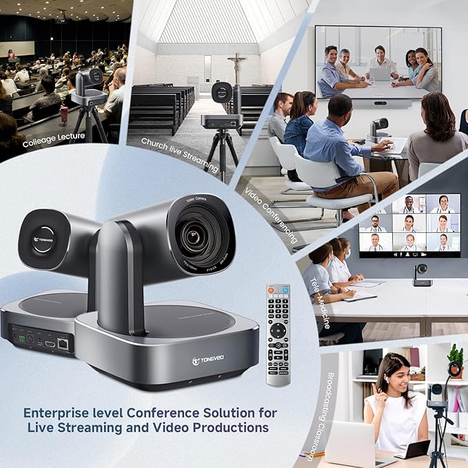 20x Optical Zoom PTZ Camera HDMI USB3.0 IP Live Streaming Camera HD 1080P 60fps Video Conferencing System POE Supply for Church Services Worship Education Work with Zoom Team vMix OBS Facebook YouTube