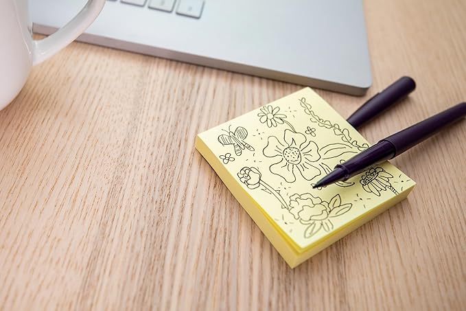 Post-it 100% Recycled Paper Super Sticky Notes, 2X The Sticking Power, 3x3 in, 24 Pads/Pack, 70 Sheets/pad, Canary Yellow (654R-24SSCY-CP) (Pack of 8)