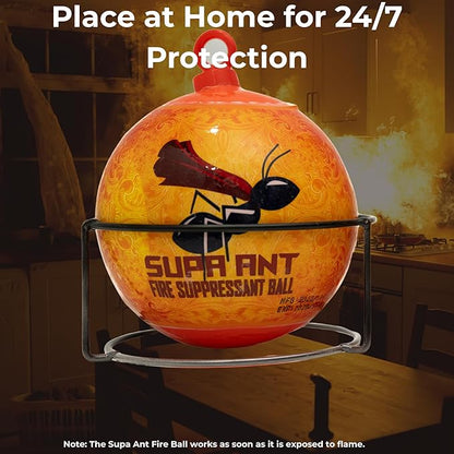 Supa Ant Fire Safety Ball as Fire Blanket for Home and Kitchen – Fire Protection Device for House, Office, Garage, Car