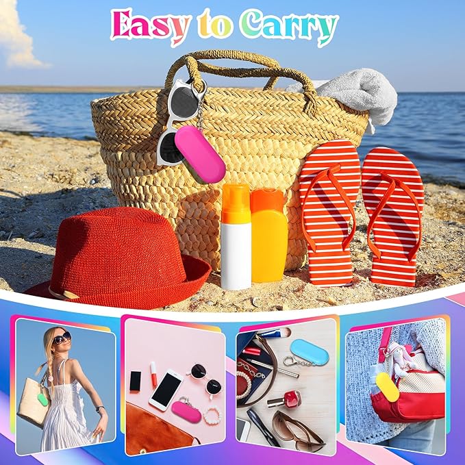 Meanplan 4 Sets Cruise Ship Essentials,4 Set Silicone Straws with Case Reusable Silicone Portable Drinking Straw Set for Party Travel Cold or Hot with 4 Carry Case, 4 Cleaning Brushes (Neon Colors)