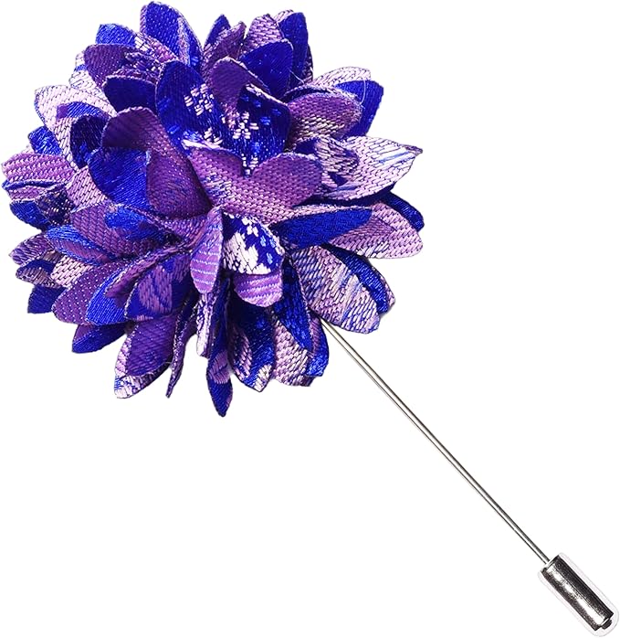 GUSLESON 3.15"（8cm） Mens Floral Tie and Lapel Pin Necktie Hankerchief Cufflinks Set for Men