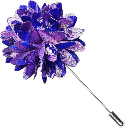 GUSLESON 3.15"（8cm） Mens Floral Tie and Lapel Pin Necktie Hankerchief Cufflinks Set for Men
